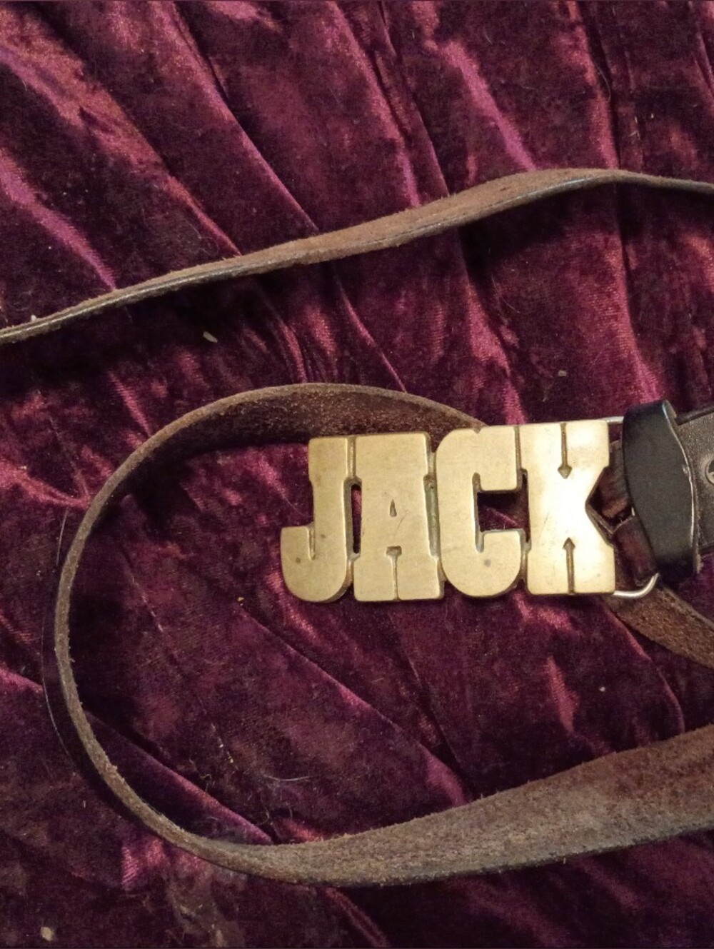 Stacked SAUCY Brass Buckle Brown Leather Men’s Belt